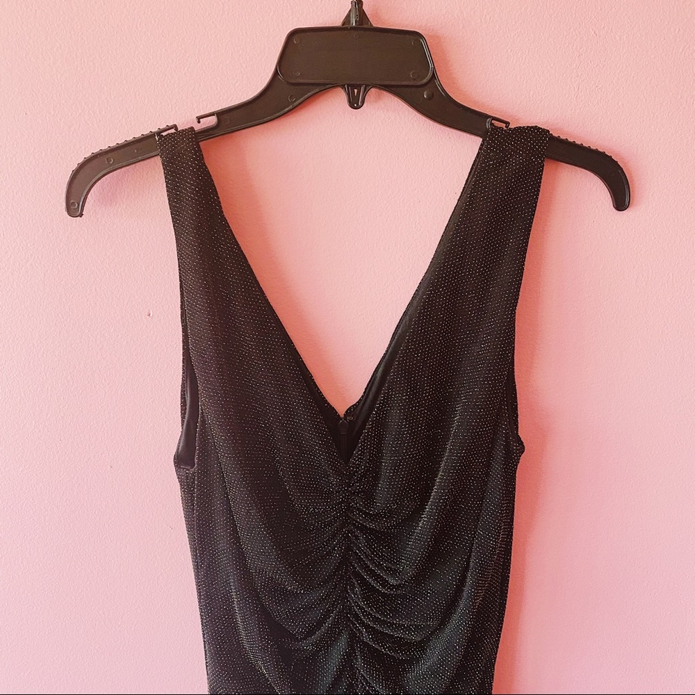 Laundry black gown with gold sparkles